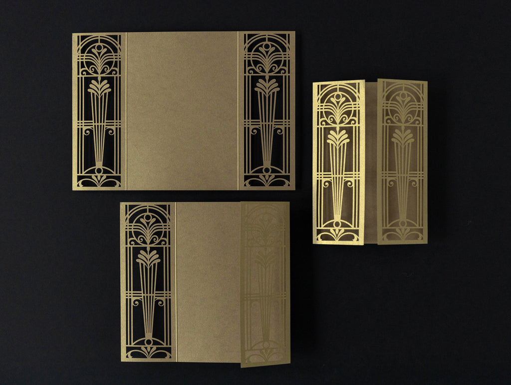 Old Gold Metallic Laser Cut Cover Great Gatsby